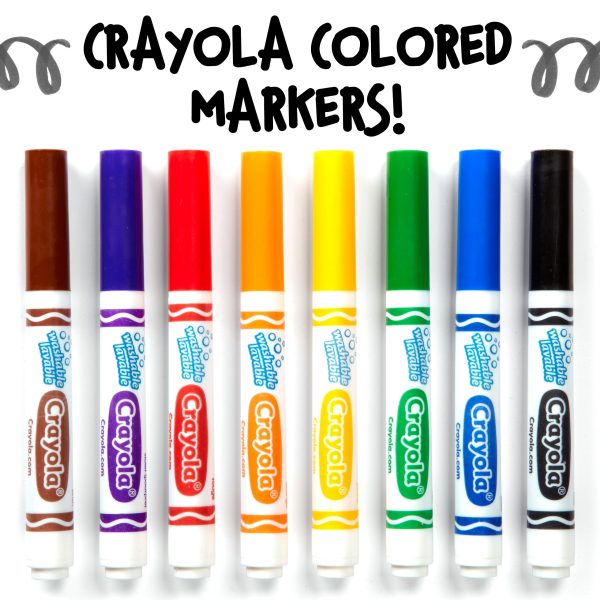 Crayola 12 Count Washable Bulk Markers, Black - Image 5