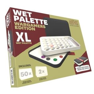 The Army Painter Wet Palette Combo | with 100 Refill Palette Paper and 4 Sponges Paint Brush Storage Compatible with Acrylic Paints for...