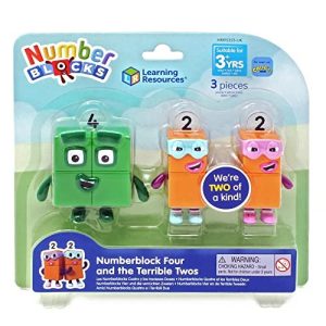 Learning Resources, Official Collectible Toys, Includes Numberblocks Four and 2 Terrible Two, with Mouldable Arms for Realistic Game,...
