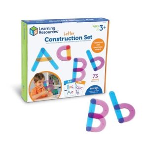 Learning Resources Letter Construction, Homeschool, School Activity Set, Play School, 60 Pieces, Ages 3+