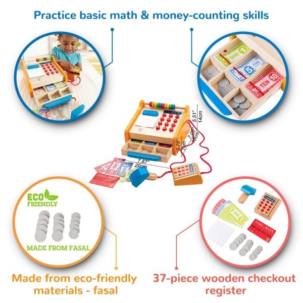 Hape - Playfully Delicious - Checkout Register Wooden Play Set - Image 4