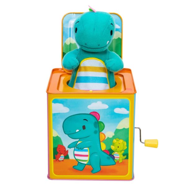 Schylling Brand Baby Dino Jack in The Box - Classic Tin Musical Popping Toy - Ages 18 Months to 4 Years