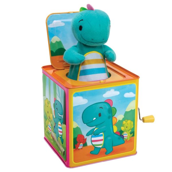Schylling Brand Baby Dino Jack in The Box - Classic Tin Musical Popping Toy - Ages 18 Months to 4 Years - Image 2