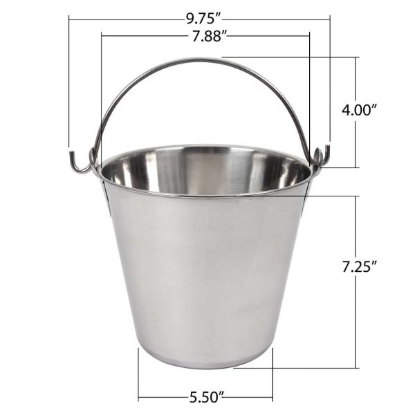 Lindy's 4-Quart Stainless Steel Bucket, Durable Seamless Bucket for Many Home Tasks, Carry Water or Milk, Fill with Food, Use as a Flower... - Image 4