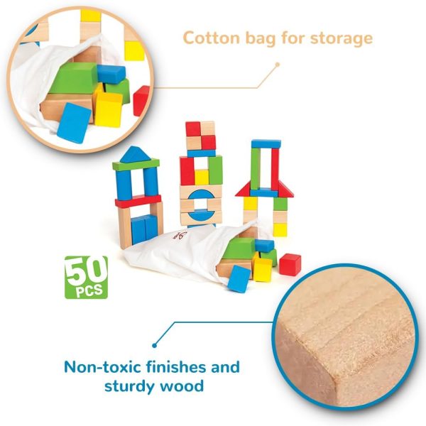 Hape - Early Explorer - Maple Wood Building Blocks - Image 5