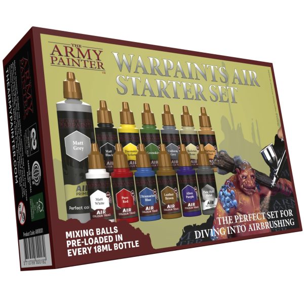 The Army Painter Warpaints Air Starter Set - Non-Toxic Water Based Airbrush paint set – paint and primer for Tabletop Roleplaying,...