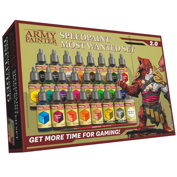 The Army Painter Speedpaint Most Wanted Set 2.0-24 x 18ml Speed Model Paint Kit Pre Loaded with Mixing Balls and 1 Brush- Base, and 1...