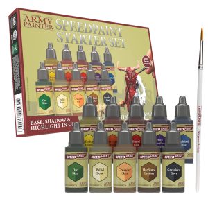 The Army Painter Speedpaint Starter Set - 10 x 18ml Speed Model Paint Kit Pre Loaded with Mixing Balls and 1 Brush- Base, Shadow and...