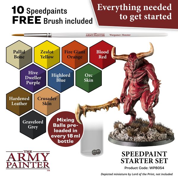 The Army Painter Speedpaint Starter Set - 10 x 18ml Speed Model Paint Kit Pre Loaded with Mixing Balls and 1 Brush- Base, Shadow and... - Image 3