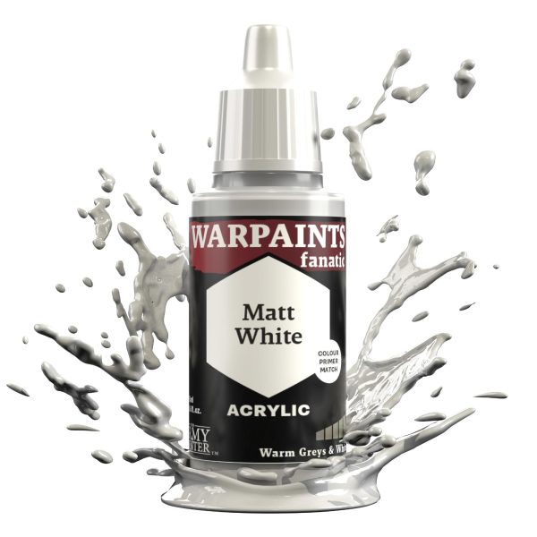 The Army Painter Warpaint Fanatics Matt White Acrylics Miniature Hobby Painting with Fanatics Warpaint, Quality Paint for Miniature...