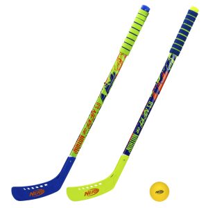 Franklin Sports NERF Proshot Kids Hockey Sticks+Ball Set-2 Player Youth Indoor+Outdoor NERF Hockey Set-2 in 1 Knee+Floor Hockey...