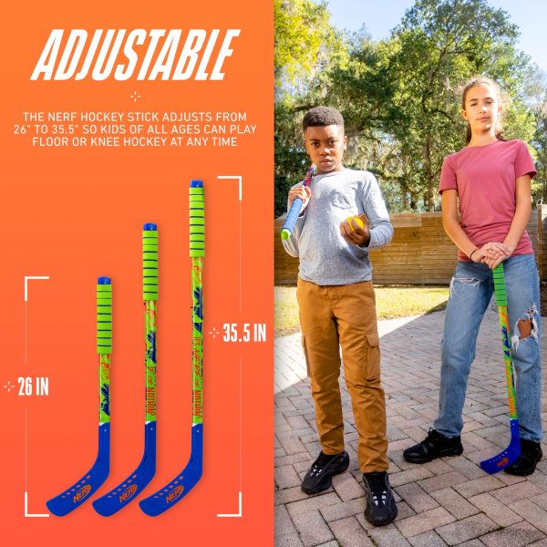 Franklin Sports NERF Proshot Kids Hockey Sticks+Ball Set-2 Player Youth Indoor+Outdoor NERF Hockey Set-2 in 1 Knee+Floor Hockey... - Image 3