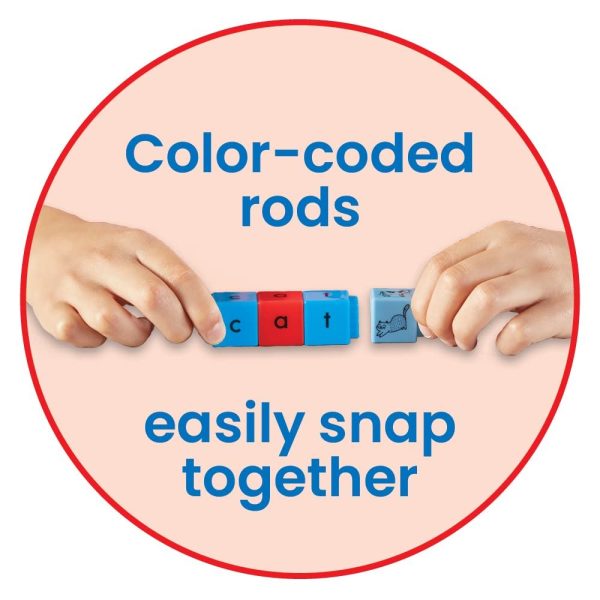 hand2mind Reading Rods Alphabet & Phonemic Awareness, Word Building Activities, Letter Blocks, CVC Words for Kindergarten, Spelling Toys,... - Image 4