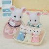 Calico Critters Marshmallow Mouse Triplets, Set of 3 Collectible Doll Figures with Cradle Accessory - Image 3