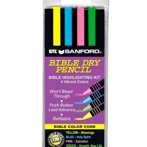 G.T. Luscombe Company, Inc. Bible Dry Highlighting Kit | No Bleed Eco-Friendly Refillable Dry Highlighters | No Sharpening | No Smearing...