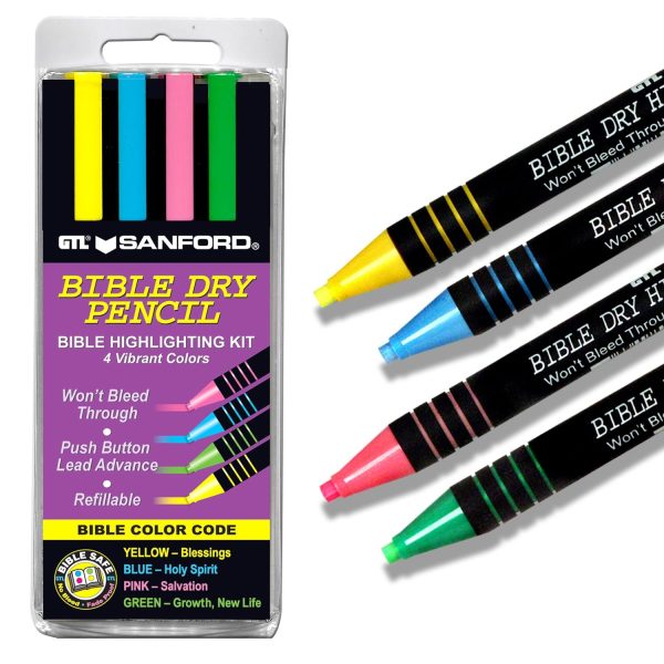 G.T. Luscombe Company, Inc. Bible Dry Highlighting Kit | No Bleed Eco-Friendly Refillable Dry Highlighters | No Sharpening | No Smearing... - Image 2