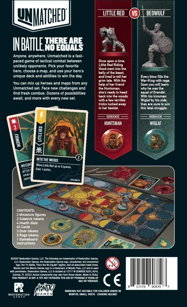 Restoration Games Unmatched Little Red Riding Hood Vs. Beowulf, Black - Image 8