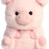 Pig Aurora Bucky Beaver Rolly Pet Plush Stuffed Animal 5"