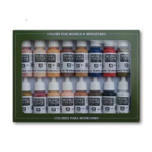 Vallejo Face/Skin Colors Paint Set, 16-Colors, 17ml
