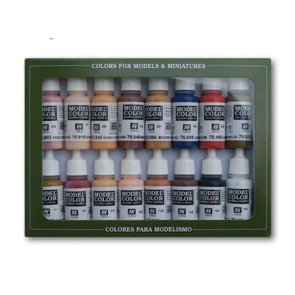 Vallejo Face/Skin Colors Paint Set, 16-Colors, 17ml