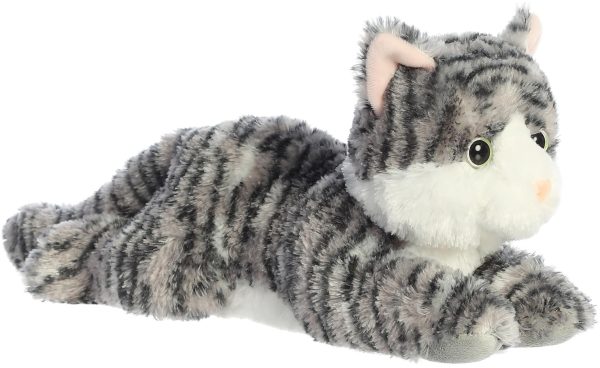 Grey Aurora Lily Cat Mini Flopsie Plush Stuffed Animal 8"