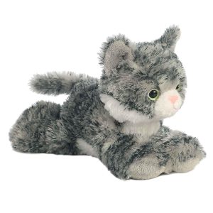 Grey/Gray/White Aurora Lily Cat Mini Flopsie Plush Stuffed Animal 8"