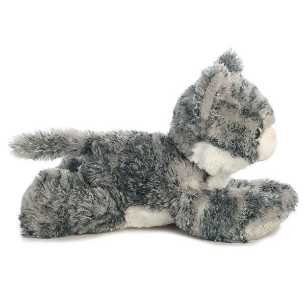 Grey/Gray/White Aurora Lily Cat Mini Flopsie Plush Stuffed Animal 8" - Image 3