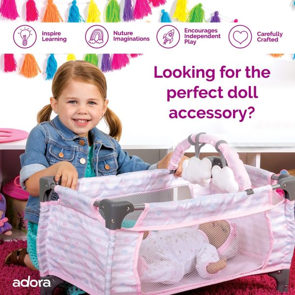 Adora Pack-N-Play Deluxe Baby Doll Crib & Easy to Convert Changing Table Set, Includes Storage Box and Removable Diaper Pad, Holds Most... - Image 3