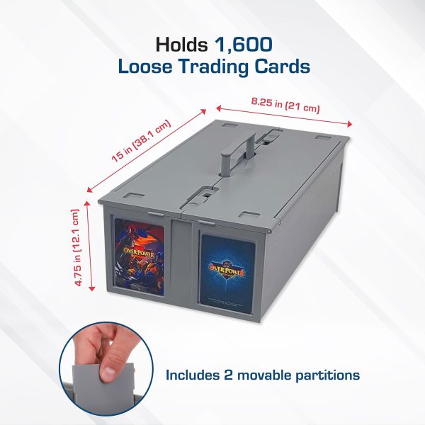 BCW Collectible Card Bin - Holds up to 1600 Cards - Gray | Large Card Storage Box for Loose Trading Cards | Pokemon, MTG, and Sports Card... - Image 6