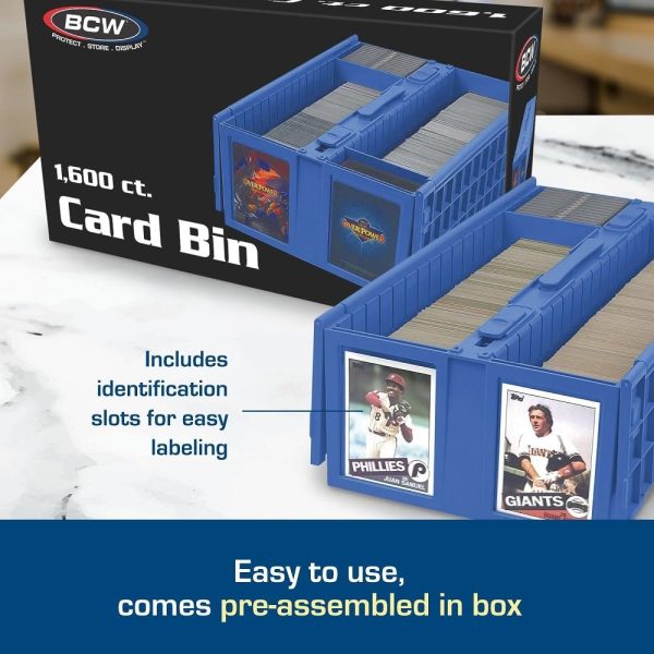 BCW Collectible Card Bin - Holds up to 1600 Cards - Gray | Large Card Storage Box for Loose Trading Cards | Pokemon, MTG, and Sports Card... - Image 7