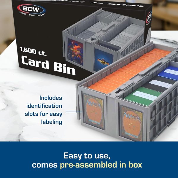 BCW Collectible Card Bin - Holds up to 1600 Cards - Gray | Large Card Storage Box for Loose Trading Cards | Pokemon, MTG, and Sports Card... - Image 8