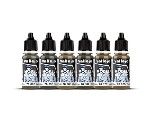 Vallejo 17ml WWII American Armour & Infantry Paint Set 6 Colours - Image 3