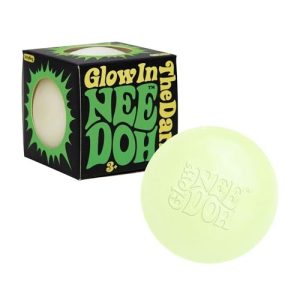 Schylling NeeDoh Glow in The Dark - Sensory Squeeze Toy - Gratifying Glowing Glob - 2.5" Wide - Glow in The Dark (Pack of 1)