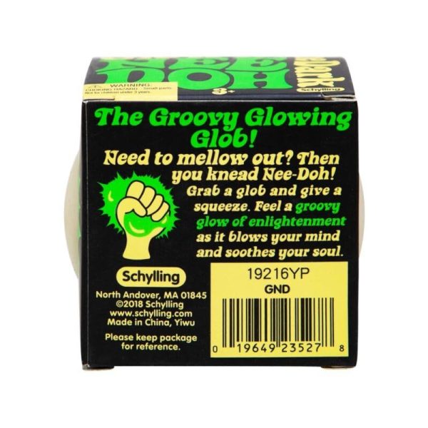 Schylling NeeDoh Glow in The Dark - Sensory Squeeze Toy - Gratifying Glowing Glob - 2.5" Wide - Glow in The Dark (Pack of 1) - Image 4
