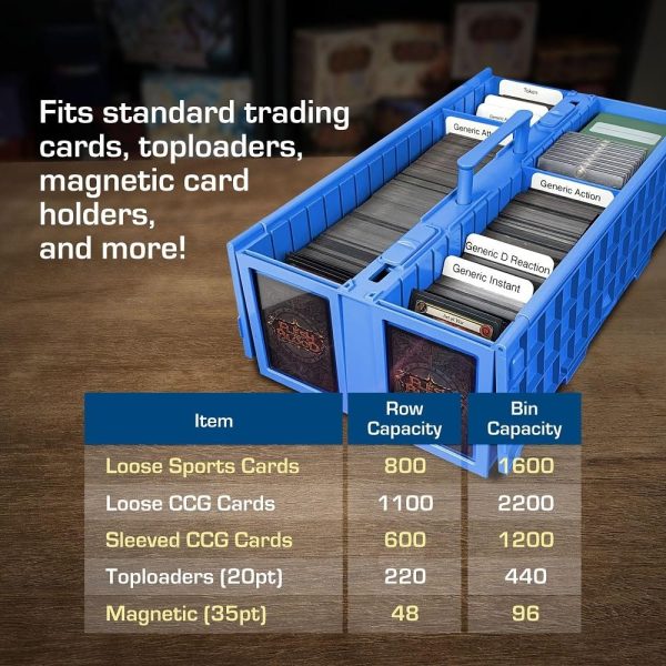 BCW Collectible Card Bin - Holds up to 1600 Cards - Gray | Large Card Storage Box for Loose Trading Cards | Pokemon, MTG, and Sports Card... - Image 9