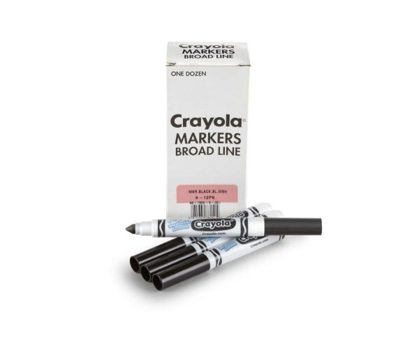 Crayola 12 Count Washable Bulk Markers, Black