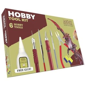 The Army Painter Hobby Tool Kit - 7-Piece Plastic Model Kit Tools for Miniatures with Green Stuff & Model Glue - Beginners Model Building...