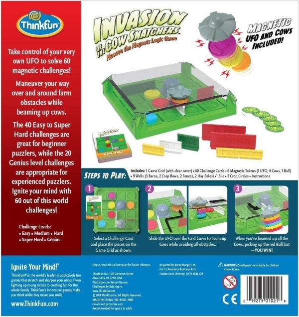 ThinkFun: Invasion of the Cow Snatchers - Mooove the Magnets Logic Game - Age 6+ - Image 7