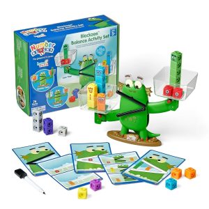 hand2mind Numberblocks Blockzee Balance Activity Set, 61 MathLink Cubes, Bala...