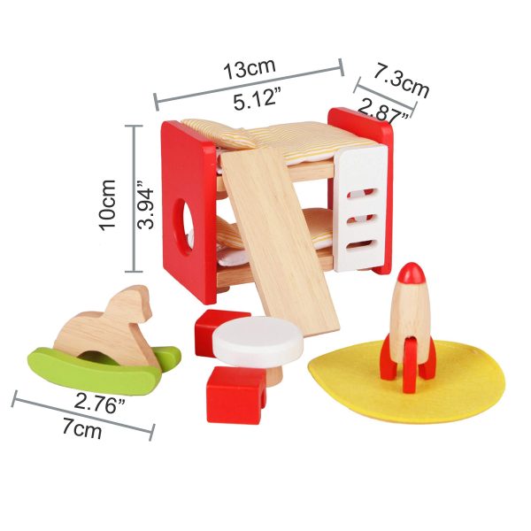 Hape - Children's Room Wooden Doll House Furniture - Image 3