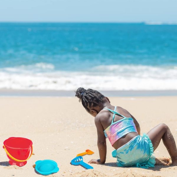 Hape Beach Basics Sand Toy Set Including Bucket Sifter, Rake, and Shovel Toys, Multicolor - Image 4