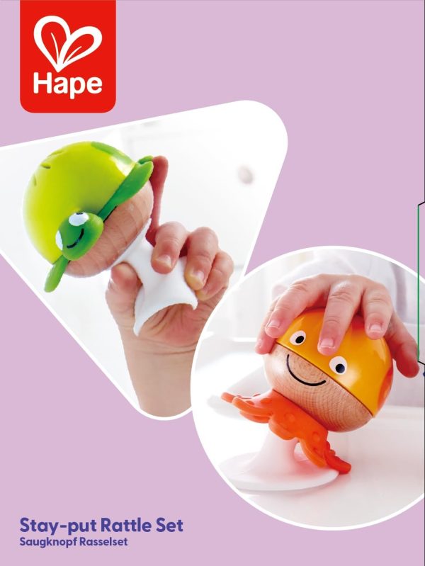 Hape Stay-Put Rattle Set, Multi - Image 8