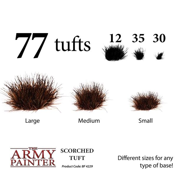 The Army Painter Battlefields, XP - Scorched Tuft Terrain Model Kit for Miniature Bases and Dioramas - 77 Pcs, 3 Sizes - Image 2