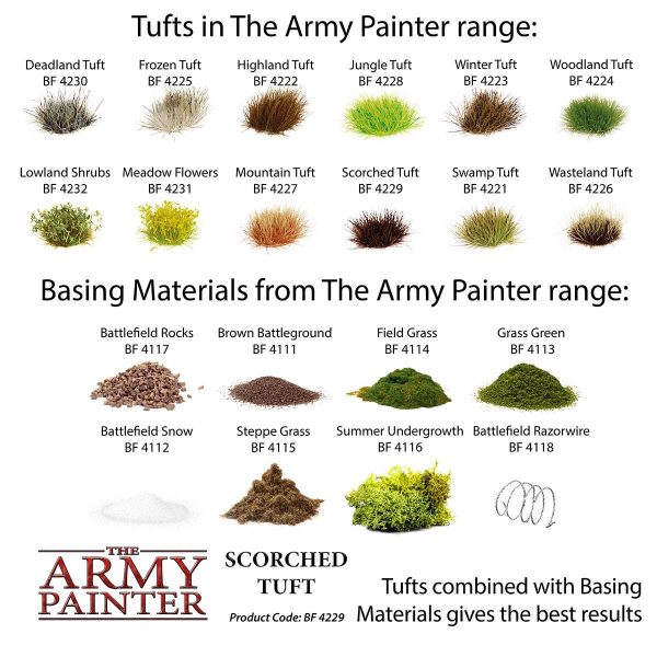 The Army Painter Battlefields, XP - Scorched Tuft Terrain Model Kit for Miniature Bases and Dioramas - 77 Pcs, 3 Sizes - Image 6
