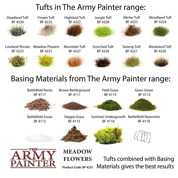 The Army Painter Battlefields, XP - Meadow Flowers Tuft Terrain Model Kit for Miniature Bases and Dioramas - 77 Pcs, 3 Sizes - Image 6