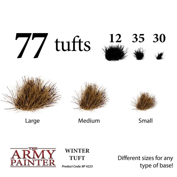 The Army Painter Battlefields, XP - Winter Tuft Terrain Model Kit for Miniature Bases and Dioramas - 77 Pcs, 3 Sizes - Image 2