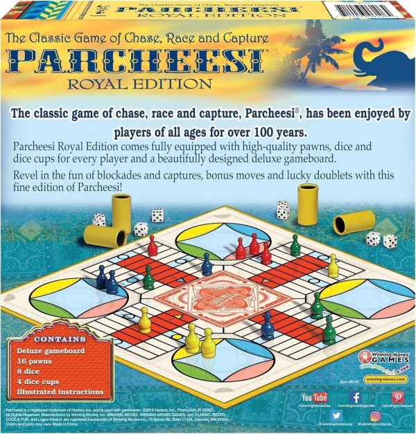 Parcheesi Royal Edition Board Dice Game -  Family Game Night Kids 8+ & Adults - Image 4