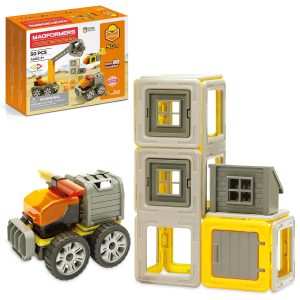 MAGFORMERS Amazing Construction 50Piece, Wheels, Orange Colors, Educational Magnetic Geometric Shapes Tiles Building STEM Toy Set Ages 3+