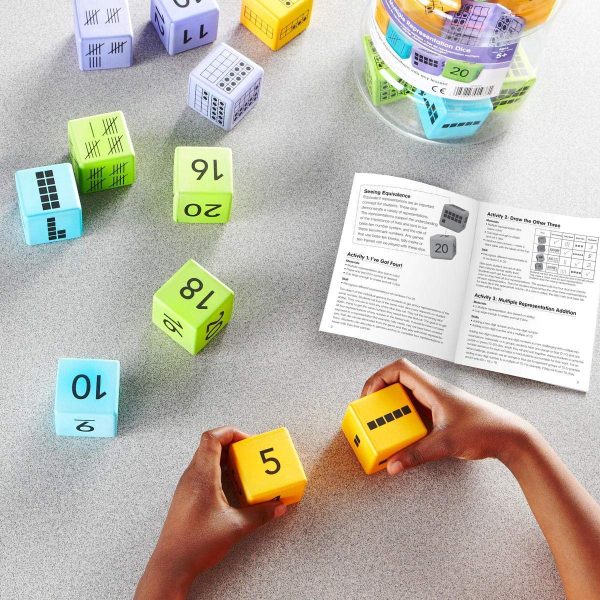 hand2mind Math Activity Dice Set, Foam Math Dice for Kids Ages 4-8, 6 Sided Die Represents A Number, Ten Frame, Tally Marks, Or Base Ten,... - Image 3