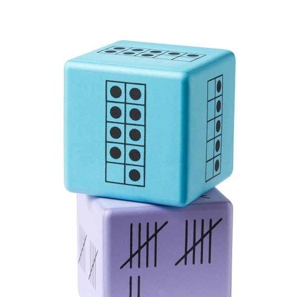 hand2mind Math Activity Dice Set, Foam Math Dice for Kids Ages 4-8, 6 Sided Die Represents A Number, Ten Frame, Tally Marks, Or Base Ten,... - Image 7